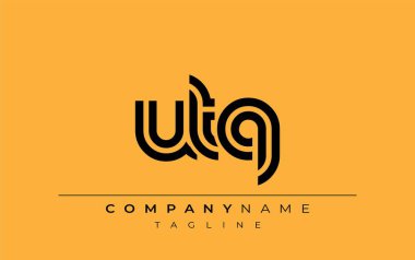 UTQ Yaratıcı Eşsiz Modern Harf Logosu Tasarımı. Benzersiz bir harf dizaynına sahip stilize logo, soyut minimalist estetik ve modern cazibe sunar.