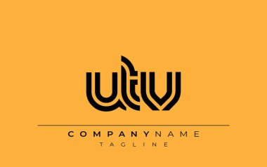 UTV Yaratıcı Eşsiz Modern Harf Logosu Tasarımı. Benzersiz bir harf dizaynına sahip stilize logo, soyut minimalist estetik ve modern cazibe sunar.