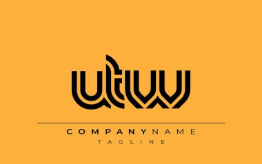 UTW Yaratıcı Eşsiz Modern Harf Logosu Tasarımı. Benzersiz bir harf dizaynına sahip stilize logo, soyut minimalist estetik ve modern cazibe sunar.