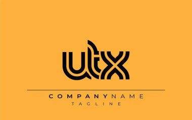 UTX Yaratıcı Eşsiz Modern Harf Logosu Tasarımı. Benzersiz bir harf dizaynına sahip stilize logo, soyut minimalist estetik ve modern cazibe sunar.