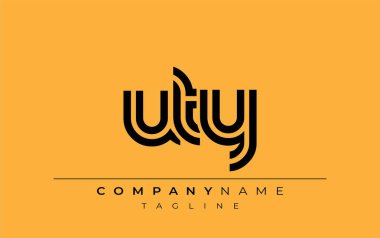UTY Yaratıcı Eşsiz Modern Harf Logosu Tasarımı. Benzersiz bir harf dizaynına sahip stilize logo, soyut minimalist estetik ve modern cazibe sunar.