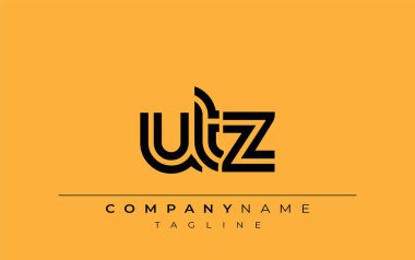 UTZ Yaratıcı Eşsiz Modern Harf Logosu Tasarımı. Benzersiz bir harf dizaynına sahip stilize logo, soyut minimalist estetik ve modern cazibe sunar.