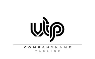 VTP Yaratıcı Eşsiz Modern Harf Logosu Tasarımı. Benzersiz bir harf dizaynına sahip stilize logo, soyut minimalist estetik ve modern cazibe sunar.