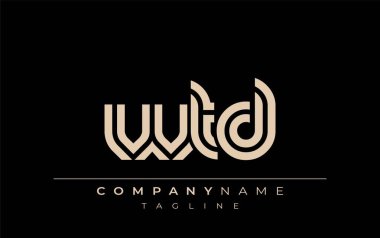 WTD Yaratıcı Eşsiz Modern Harf Logosu Tasarımı. Benzersiz bir harf dizaynına sahip stilize logo, soyut minimalist estetik ve modern cazibe sunar.