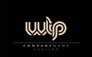 WTP Yaratıcı Eşsiz Modern Harf Logosu Tasarımı. Benzersiz bir harf dizaynına sahip stilize logo, soyut minimalist estetik ve modern cazibe sunar.