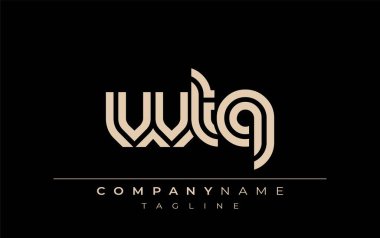 WTQ Yaratıcı Eşsiz Modern Harf Logosu Tasarımı. Benzersiz bir harf dizaynına sahip stilize logo, soyut minimalist estetik ve modern cazibe sunar.