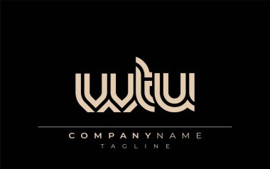WTU Yaratıcı Eşsiz Modern Harf Logosu Tasarımı. Benzersiz bir harf dizaynına sahip stilize logo, soyut minimalist estetik ve modern cazibe sunar.