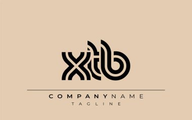 XTB Yaratıcı Eşsiz Modern Harf Logosu Tasarımı. Benzersiz bir harf dizaynına sahip stilize logo, soyut minimalist estetik ve modern cazibe sunar.