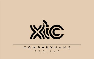 XTC Yaratıcı Eşsiz Modern Harf Logosu Tasarımı. Benzersiz bir harf dizaynına sahip stilize logo, soyut minimalist estetik ve modern cazibe sunar.