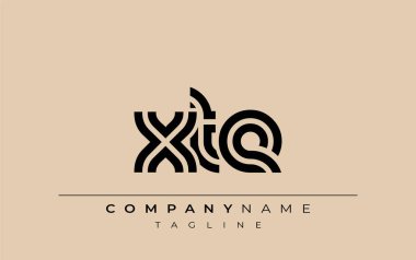 XTE Yaratıcı Eşsiz Modern Harf Logosu Tasarımı. Benzersiz bir harf dizaynına sahip stilize logo, soyut minimalist estetik ve modern cazibe sunar.