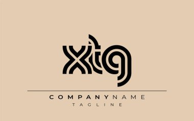 XTG Yaratıcı Eşsiz Modern Harf Logosu Tasarımı. Benzersiz bir harf dizaynına sahip stilize logo, soyut minimalist estetik ve modern cazibe sunar.