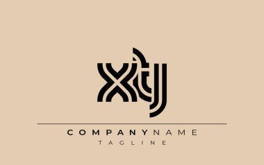 XTJ Yaratıcı Eşsiz Modern Harf Logosu Tasarımı. Benzersiz bir harf dizaynına sahip stilize logo, soyut minimalist estetik ve modern cazibe sunar.