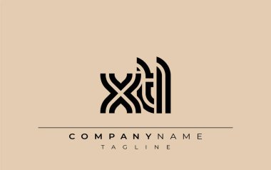 XTL Yaratıcı Eşsiz Modern Harf Logosu Tasarımı. Benzersiz bir harf dizaynına sahip stilize logo, soyut minimalist estetik ve modern cazibe sunar.