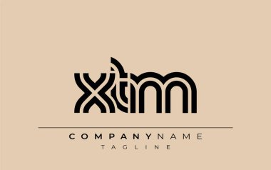 XTM Yaratıcı Eşsiz Modern Harf Logosu Tasarımı. Benzersiz bir harf dizaynına sahip stilize logo, soyut minimalist estetik ve modern cazibe sunar.