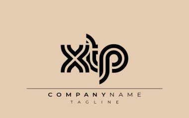 XTP Yaratıcı Eşsiz Modern Harf Logosu Tasarımı. Benzersiz bir harf dizaynına sahip stilize logo, soyut minimalist estetik ve modern cazibe sunar.