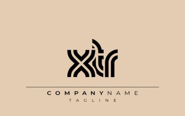XTR Yaratıcı Eşsiz Modern Harf Logosu Tasarımı. Benzersiz bir harf dizaynına sahip stilize logo, soyut minimalist estetik ve modern cazibe sunar.