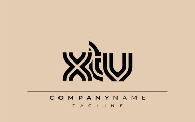 XTV Yaratıcı Eşsiz Modern Harf Logosu Tasarımı. Benzersiz bir harf dizaynına sahip stilize logo, soyut minimalist estetik ve modern cazibe sunar.