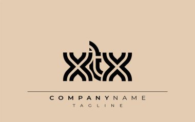 XTX Yaratıcı Eşsiz Modern Harf Logosu Tasarımı. Benzersiz bir harf dizaynına sahip stilize logo, soyut minimalist estetik ve modern cazibe sunar.