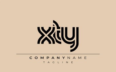 XTY Yaratıcı Eşsiz Modern Harf Logosu Tasarımı. Benzersiz bir harf dizaynına sahip stilize logo, soyut minimalist estetik ve modern cazibe sunar.