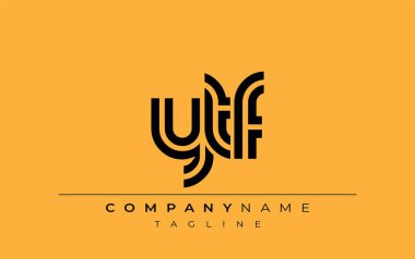 YTF Yaratıcı Eşsiz Modern Harf Logosu Tasarımı. Benzersiz bir harf dizaynına sahip stilize logo, soyut minimalist estetik ve modern cazibe sunar.
