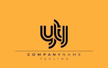 YTJ Yaratıcı Eşsiz Modern Harf Logosu Tasarımı. Benzersiz bir harf dizaynına sahip stilize logo, soyut minimalist estetik ve modern cazibe sunar.