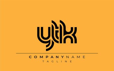 YTK Yaratıcı Eşsiz Modern Harf Logosu Tasarımı. Benzersiz bir harf dizaynına sahip stilize logo, soyut minimalist estetik ve modern cazibe sunar.
