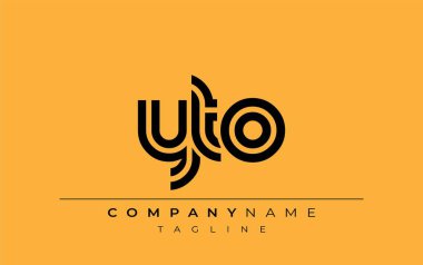 YTO Yaratıcı Eşsiz Modern Harf Logosu Tasarımı. Benzersiz bir harf dizaynına sahip stilize logo, soyut minimalist estetik ve modern cazibe sunar.
