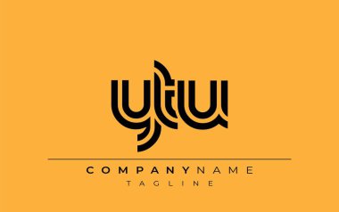 YTU Yaratıcı Eşsiz Modern Harf Logosu Tasarımı. Benzersiz bir harf dizaynına sahip stilize logo, soyut minimalist estetik ve modern cazibe sunar.