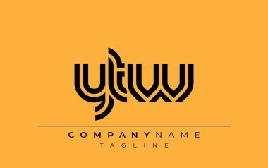 YTW Yaratıcı Eşsiz Modern Harf Logosu Tasarımı. Benzersiz bir harf dizaynına sahip stilize logo, soyut minimalist estetik ve modern cazibe sunar.