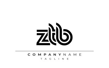 ZTB Yaratıcı Eşsiz Modern Harf Logosu Tasarımı. Benzersiz bir harf dizaynına sahip stilize logo, soyut minimalist estetik ve modern cazibe sunar.