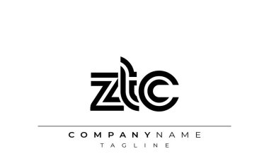 ZTC Yaratıcı Eşsiz Modern Harf Logosu Tasarımı. Benzersiz bir harf dizaynına sahip stilize logo, soyut minimalist estetik ve modern cazibe sunar.