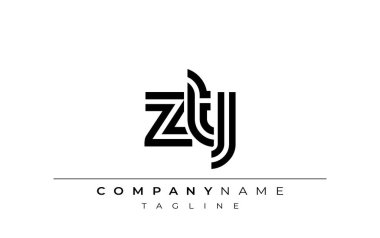 ZTJ Yaratıcı Eşsiz Modern Harf Logosu Tasarımı. Benzersiz bir harf dizaynına sahip stilize logo, soyut minimalist estetik ve modern cazibe sunar.