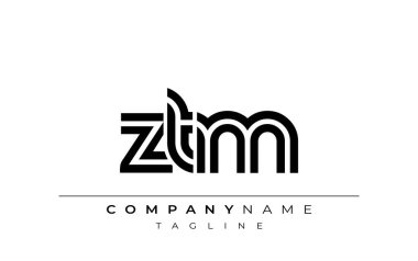 ZTM Yaratıcı Eşsiz Modern Harf Logosu Tasarımı. Benzersiz bir harf dizaynına sahip stilize logo, soyut minimalist estetik ve modern cazibe sunar.