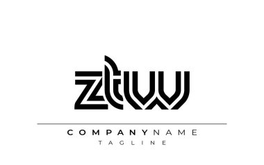 ZTW Yaratıcı Eşsiz Modern Harf Logosu Tasarımı. Benzersiz bir harf dizaynına sahip stilize logo, soyut minimalist estetik ve modern cazibe sunar.