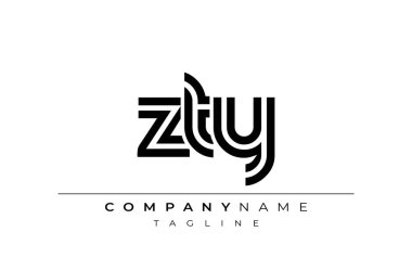 ZTY Yaratıcı Eşsiz Modern Harf Logosu Tasarımı. Benzersiz bir harf dizaynına sahip stilize logo, soyut minimalist estetik ve modern cazibe sunar.
