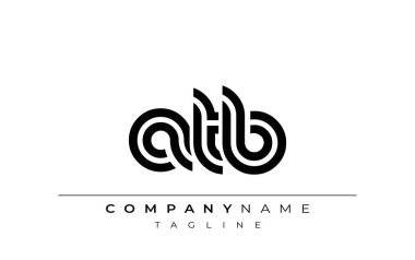 ATB Yaratıcı Eşsiz Modern Harf Logosu Tasarımı. Benzersiz bir harf dizaynına sahip stilize logo, soyut minimalist estetik ve modern cazibe sunar.