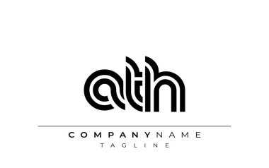 ATH Yaratıcı Eşsiz Modern Harf Logosu Tasarımı. Benzersiz bir harf dizaynına sahip stilize logo, soyut minimalist estetik ve modern cazibe sunar.