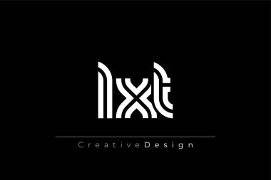 LXT Yaratıcı Eşsiz Modern Harf Logosu Tasarımı. Dekoratif Elementler ve Typography ile Zarif Monogram Logo Tasarımı