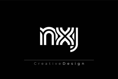 NXJ Yaratıcı Eşsiz Modern Harf Logosu Tasarımı. Dekoratif Elementler ve Typography ile Zarif Monogram Logo Tasarımı