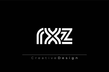 RXZ Yaratıcı Eşsiz Modern Harf Logosu Tasarımı. Dekoratif Elementler ve Typography ile Zarif Monogram Logo Tasarımı