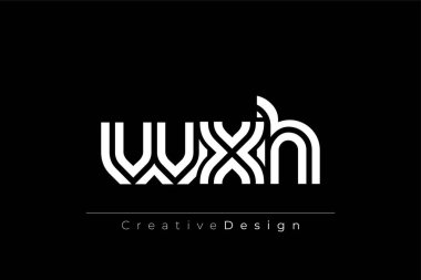 WXH Yaratıcı Eşsiz Modern Harf Logosu Tasarımı. Dekoratif Elementler ve Typography ile Zarif Monogram Logo Tasarımı