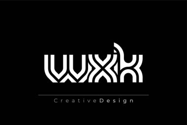 WXK Yaratıcı Eşsiz Modern Harf Logosu Tasarımı. Dekoratif Elementler ve Typography ile Zarif Monogram Logo Tasarımı