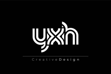 YXH Yaratıcı Eşsiz Modern Harf Logosu Tasarımı. Dekoratif Elementler ve Typography ile Zarif Monogram Logo Tasarımı