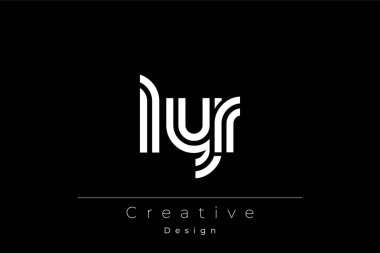 LYR Yaratıcı Eşsiz Modern Harf Logosu Tasarımı. Dekoratif Elementler ve Typography ile Zarif Monogram Logo Tasarımı