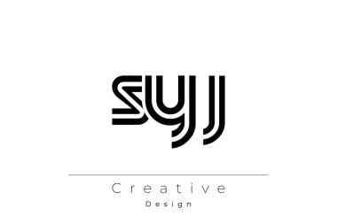 SYJ Yaratıcı Eşsiz Modern Harf Logosu Tasarımı. Dekoratif Elementler ve Typography ile Zarif Monogram Logo Tasarımı