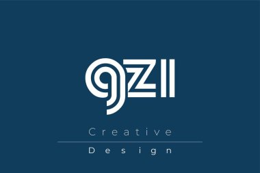GZI Yaratıcı Eşsiz Modern Harf Logosu Tasarımı. Dekoratif Elementler ve Typography ile Zarif Monogram Logo Tasarımı
