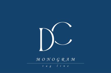 DC Initials Stylized Monogram Design Featuring Intertwined. Artistic representation of monogram initials creatively arranged and displayed.