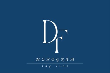 DF Initials Stylized Monogram Design Featuring Intertwined. Artistic representation of monogram initials creatively arranged and displayed.