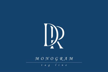 DR Initials Stylized Monogram Design Featuring Intertwined. Artistic representation of monogram initials creatively arranged and displayed.