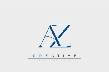 Blue stylized letters AZ combined in a modern design on a clean white background, evoking professionalism and creativity. Ideal for branding, business identity, and corporate representation concepts.
